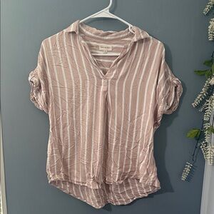 ☀️Thread & Supply Blush and White Striped Blouse